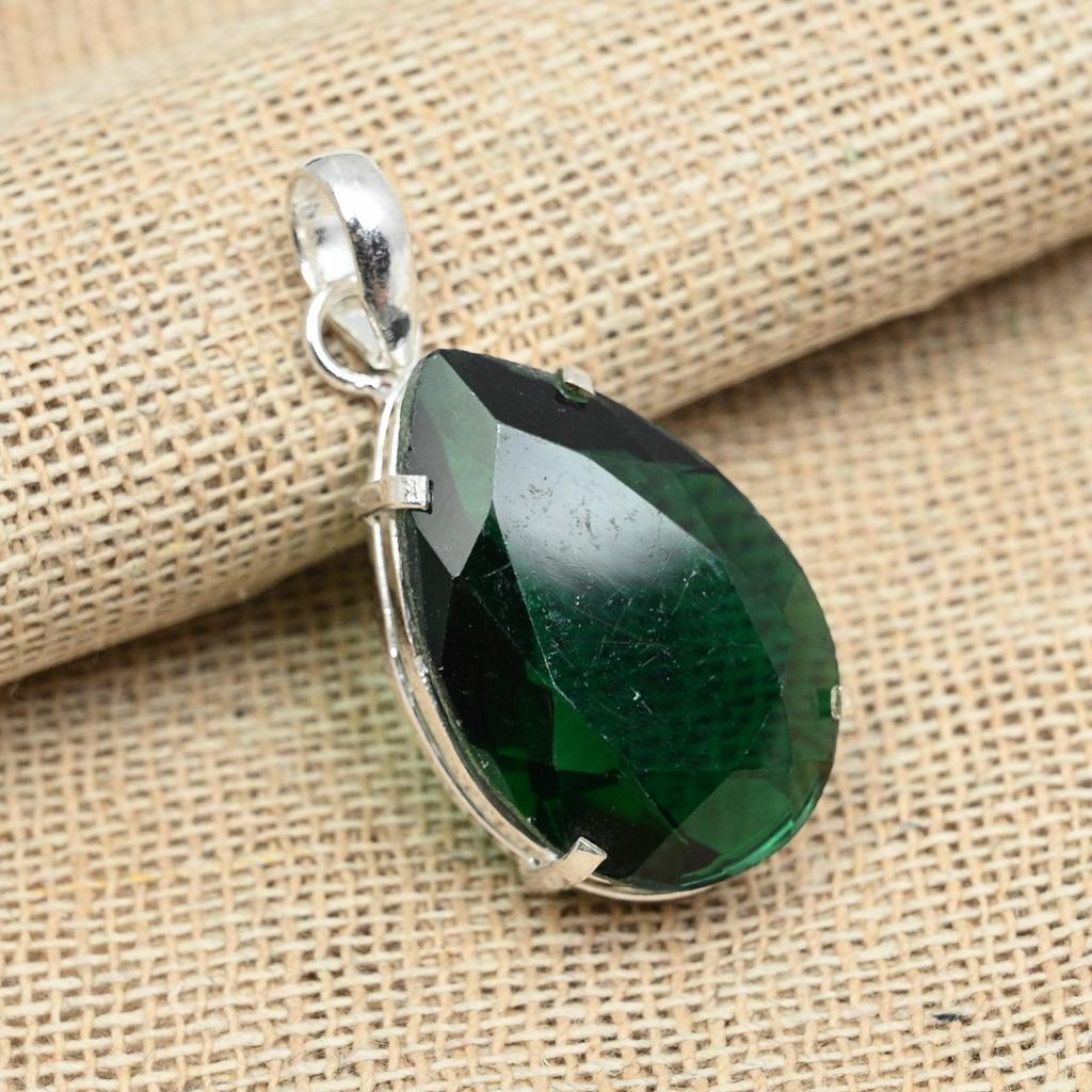 Chrome Diopside Gemstone Handmade 925 Sterling Silver Wonderful Jewelry Gift For Her Pendant