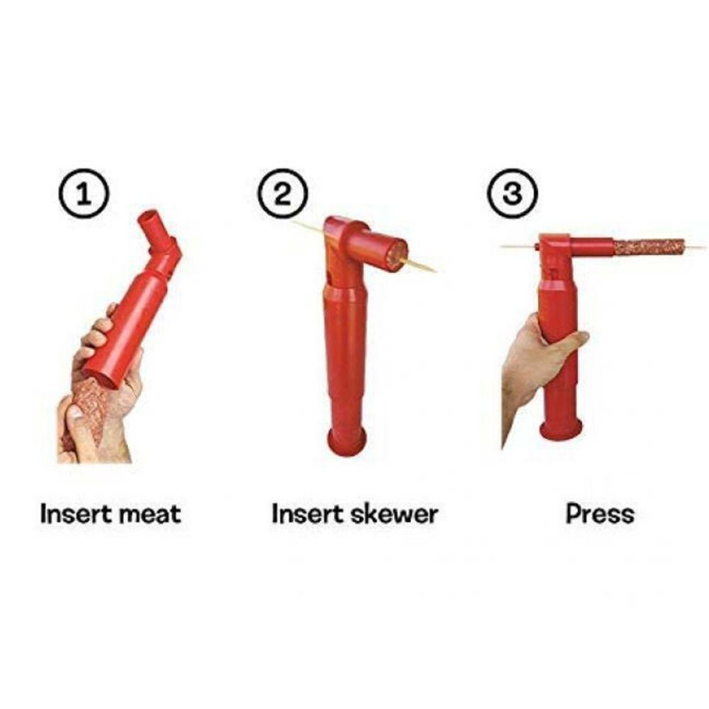 Easy Kabob Mould Plastic Kebab Press Maker Portable Meat Sausage DIY Skewer Tool Grilling and BBQ
