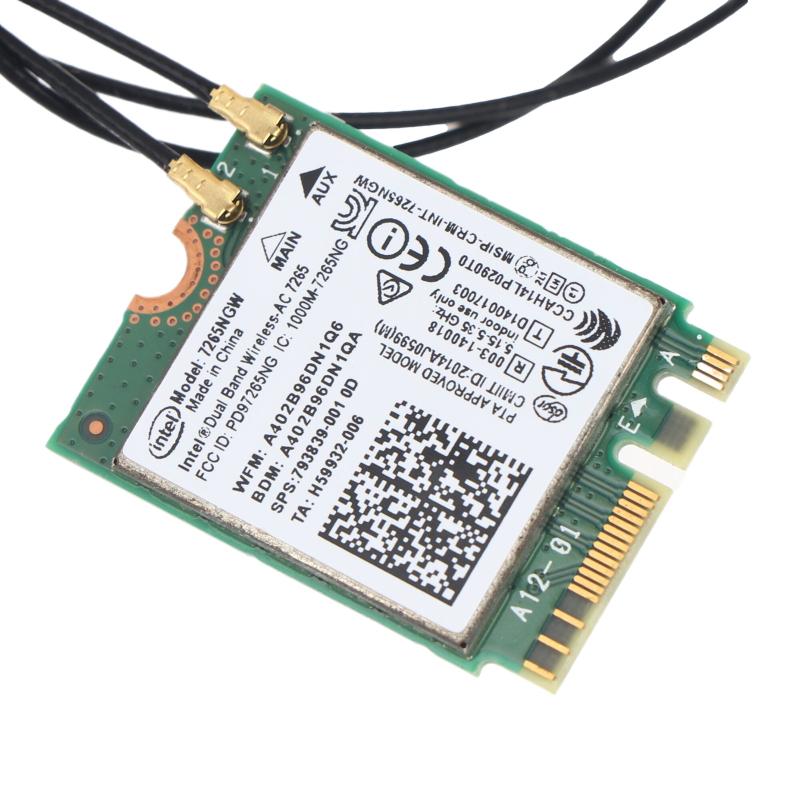 Wi-Fi адаптер 7265Ngw 1200 Мбит/с Bluetooth 4.2 M.2 Комплект для настольного ПК 2,4 ГГц 5 ГГц Для ПК Ноутбука