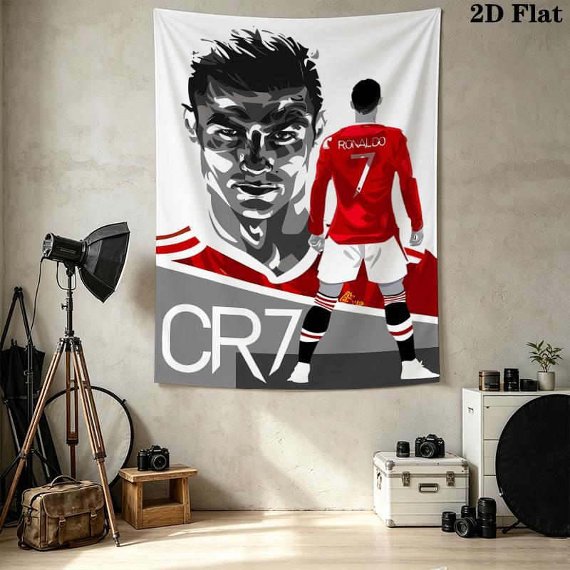 Cr7 Wall Tapestry Aesthetic Wall Hanging Printed Fabric Blanket Decorative Tapestries For Bedroom Living Room Home Decor