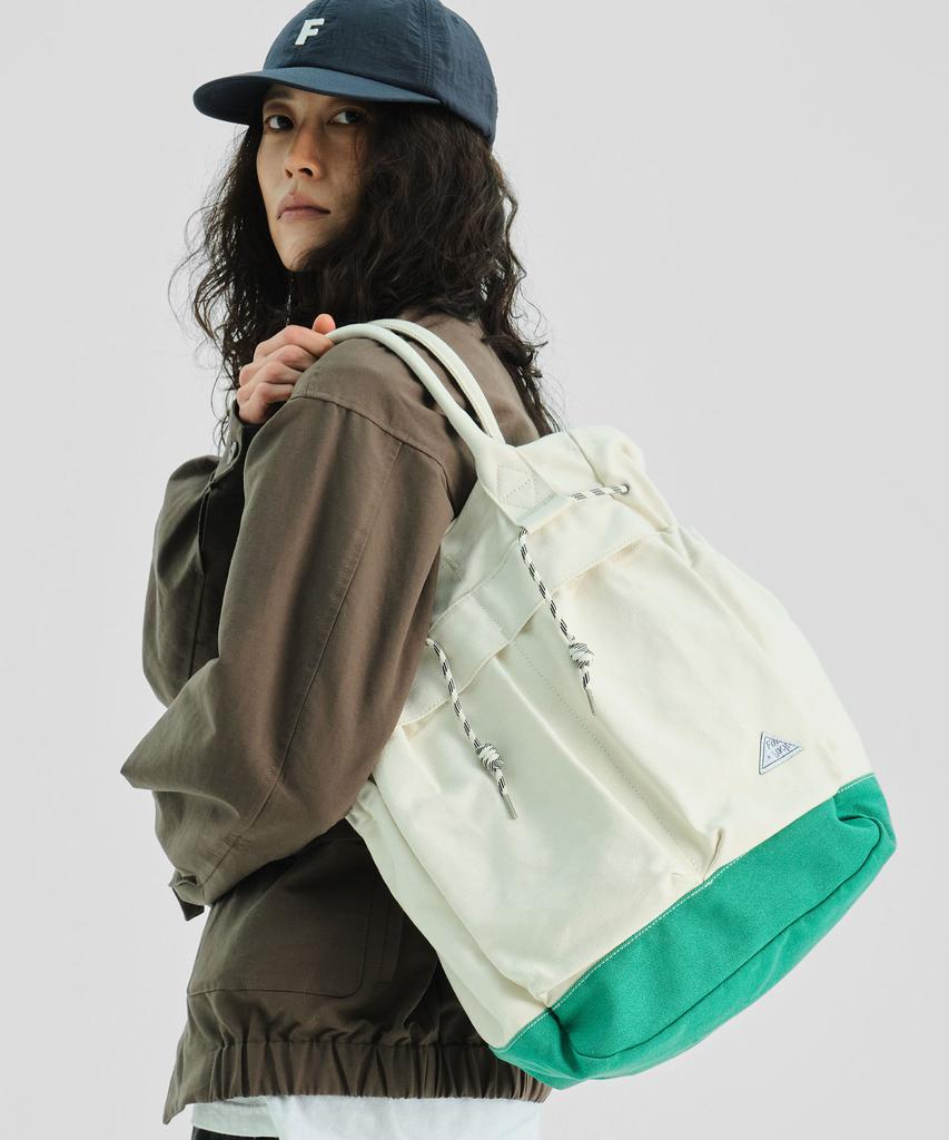 Карманная сумка-планшет из холста, зеленая