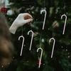 6 шт. Прозрачные рождественские леденцы-крючки Подвеска Ударопрочные Имитация Акриловые рождественские леденцы Изысканное украшение для рождественской елки