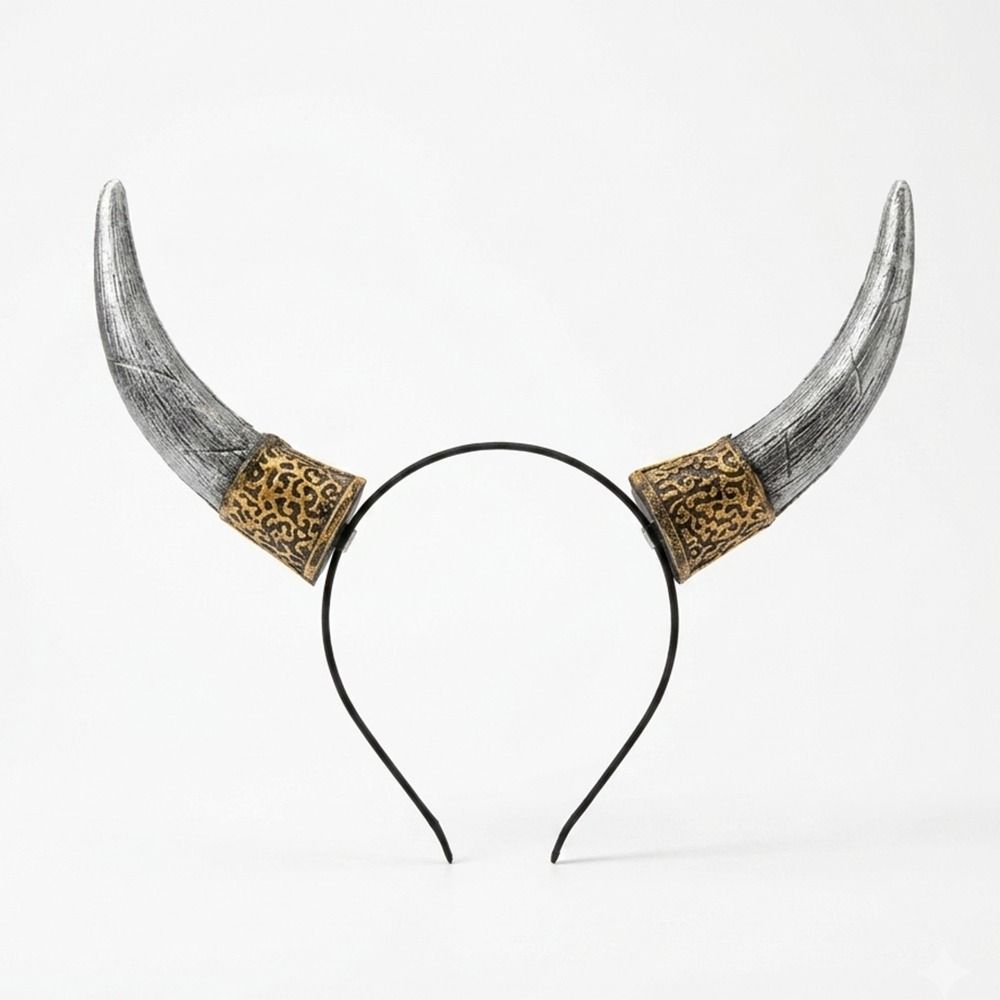 Pu Cosplay Hairband Ox Horn Halloween Hair Hoop Halloween Horns Headband Masquerade Party