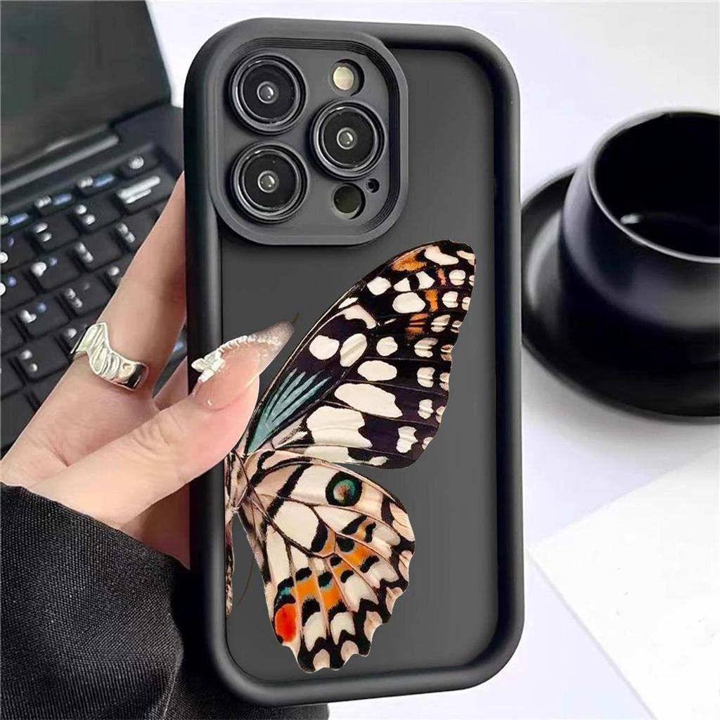 Половина Большой Бабочки Черная Паз Песчаник Лестница Чехол для iPhone 15/16/17.