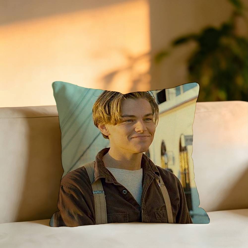 Popular Actor Leonardo DiCaprio Pillow Case Square DoubleSided Sofa Cushion Cover Bedroom Bedside Pillow