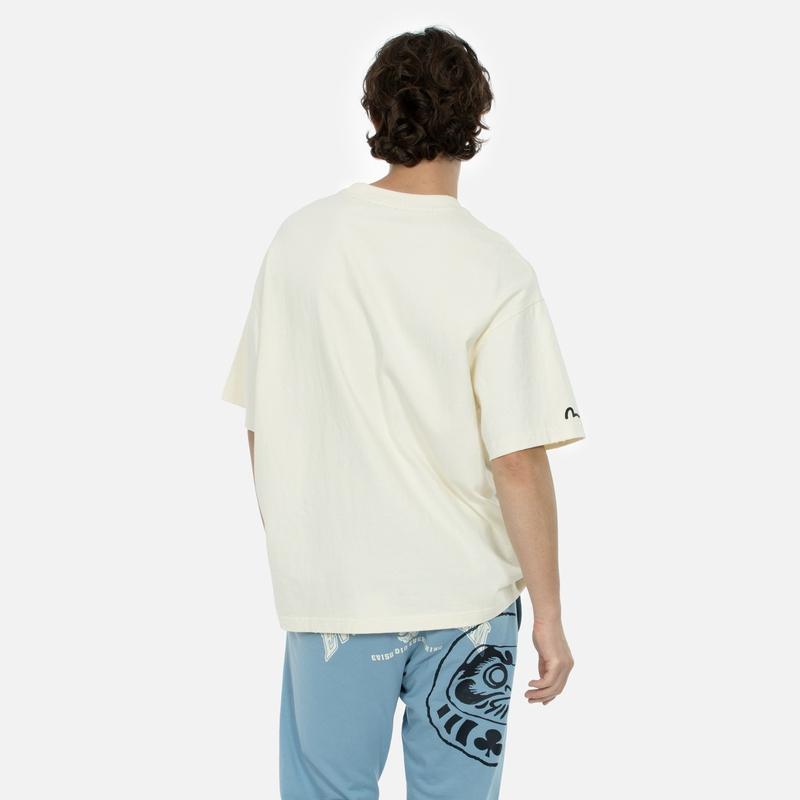 EVISU T-Shirts Men's Crew Neck Moderate Straight Fit 2ESEPM4TS1204LFCT