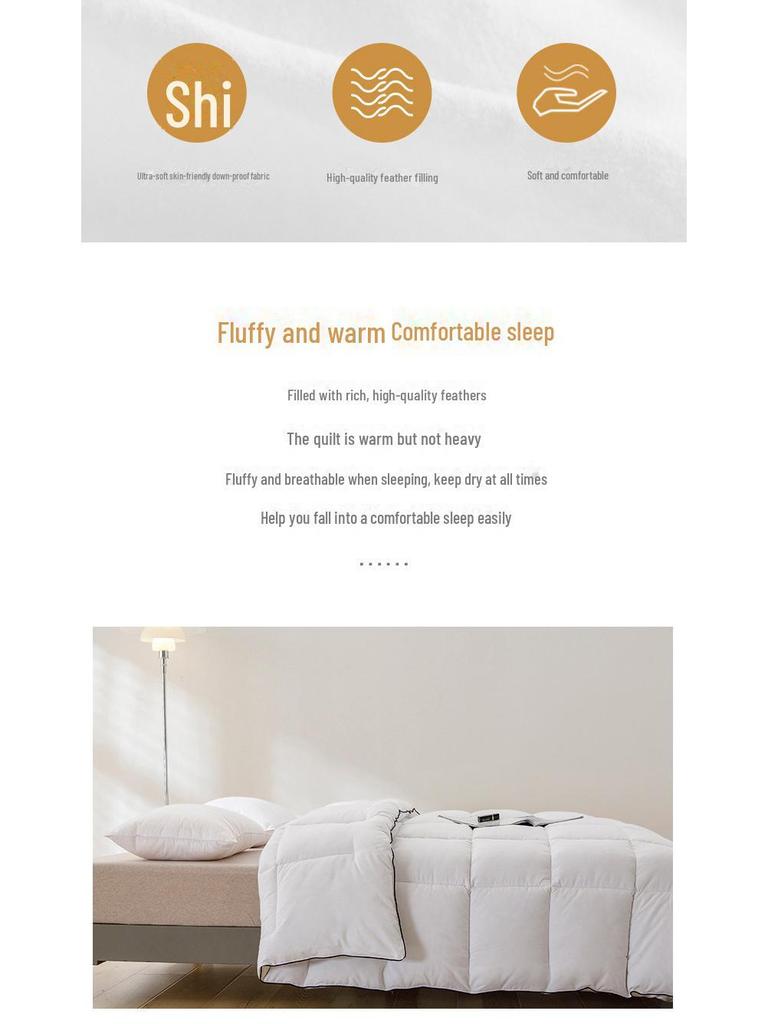 Зимнее одеяло из чистого хлопка и перьевого шелка - двуспальные и односпальные размеры для использования в гостиницах или общежитиях