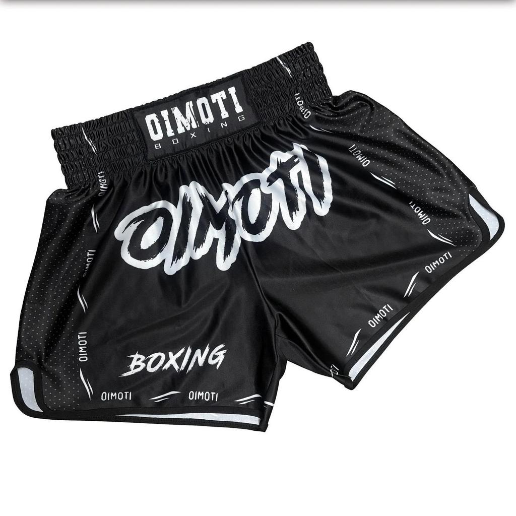 Classic Black Muay Thai Kickboxing Boxing MMA UFC Casual Shorts Gym Sport Unisex Men Women Workout Quick Dry Print Elastic High Waist Training