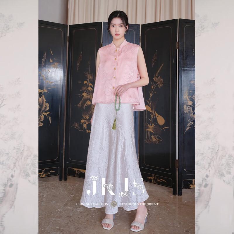 JK&JS Комплект из двух частей из вискозы-жаккарда в новом китайском стиле