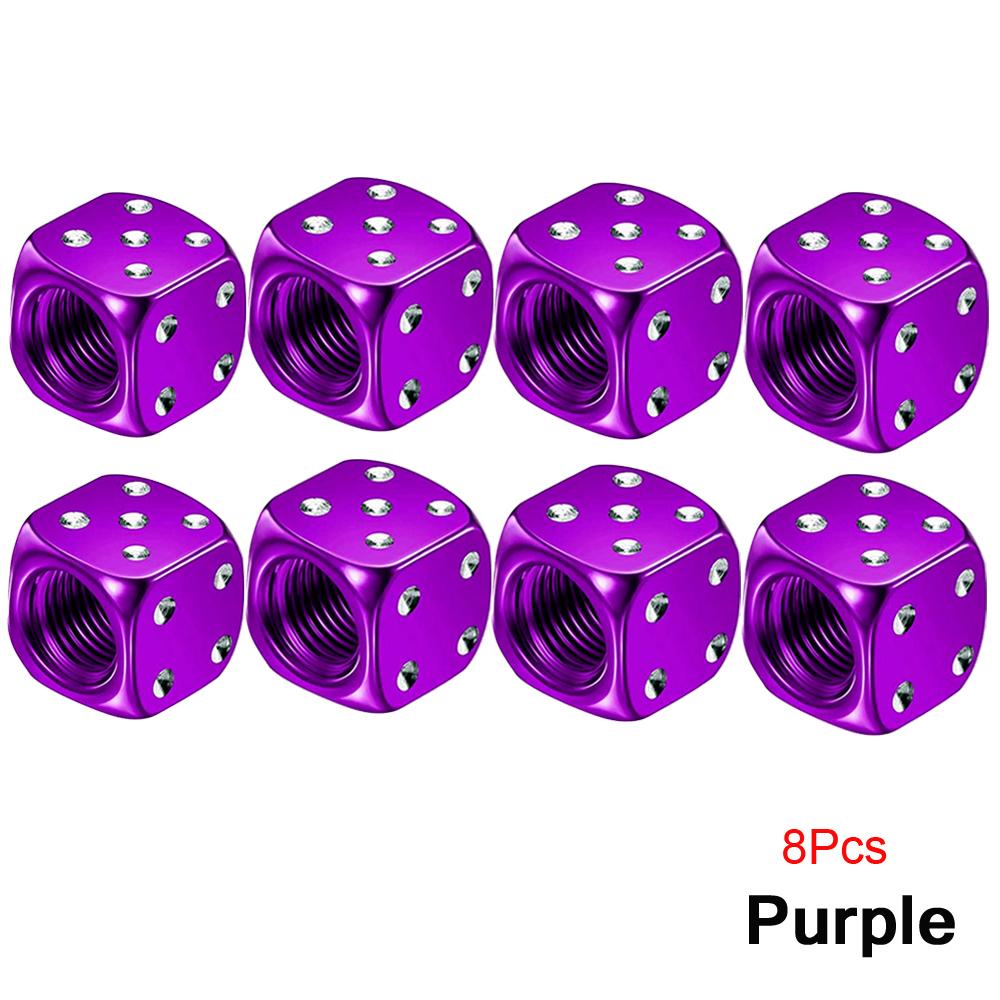 Алюминиевые колпачки для вентилей шин Dice, пылезащитные колпачки для автомобильных, грузовых, мотоциклетных, велосипедных, для вентилей Dice, стержней колес, покрышек, стержней колес, воздушных клапанов, пылезащитный колпачок