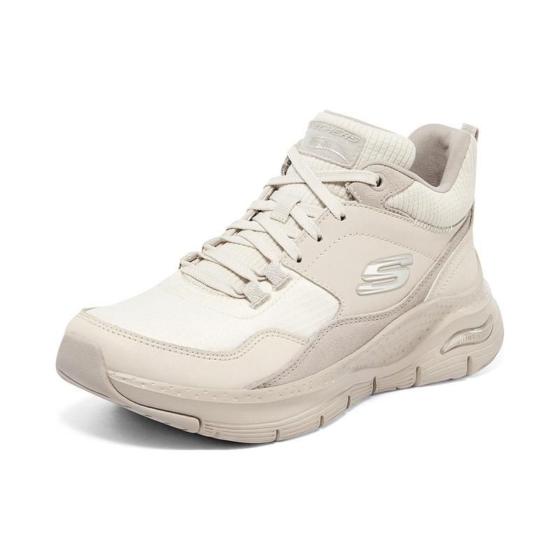 Skechers Arch Fit Ткань Синтетическая кожа Мягкие Удобные Полуботинки Повседневные Кроссовки Женские Белый 149775-NAT