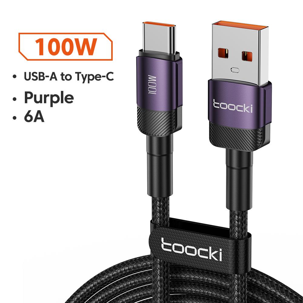 Кабель Toocki 7A USB Type C для Huawei Honor 100W/66W Быстрая зарядка Зарядное устройство USB C Кабель для передачи данных Для Poco Oneplus Samsung