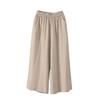 Women's Wide Leg Pants With Pockets Lightweight High Waisted  Caual Loose Cropped Trousers