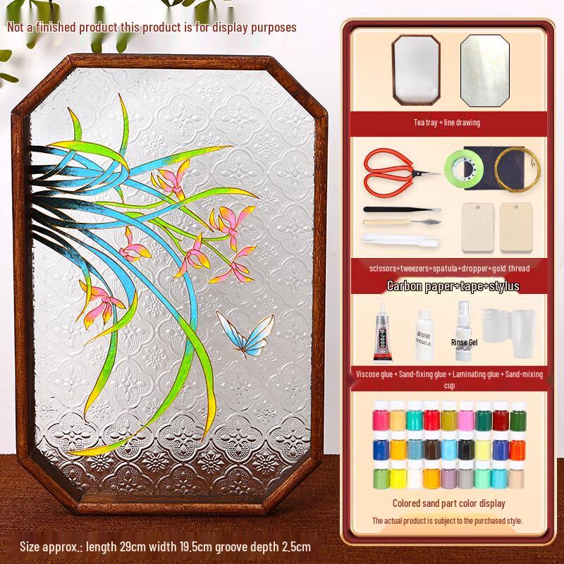 Набор для изготовления эмалированного подноса для чая в технике перегородчатой эмали