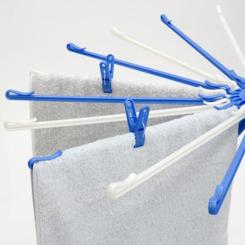 Towa Sangyo Neosoul Clothespins, Whole Hanger Pinch, White/Blue, Approx. 4.4 X 1.4 X 6cm, Pack of 10