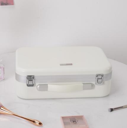 Professional Trolley Makeup Case Large Led Mirror Cosmetic Makeup Case Aluminum Makeup Box with Light for Travel