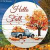2D Flat Autumn Harvest Festival Wooden Sign, Unique Hello Fall Decorative Plaque, Ideal for Outdoor, Indoor, Home Decor