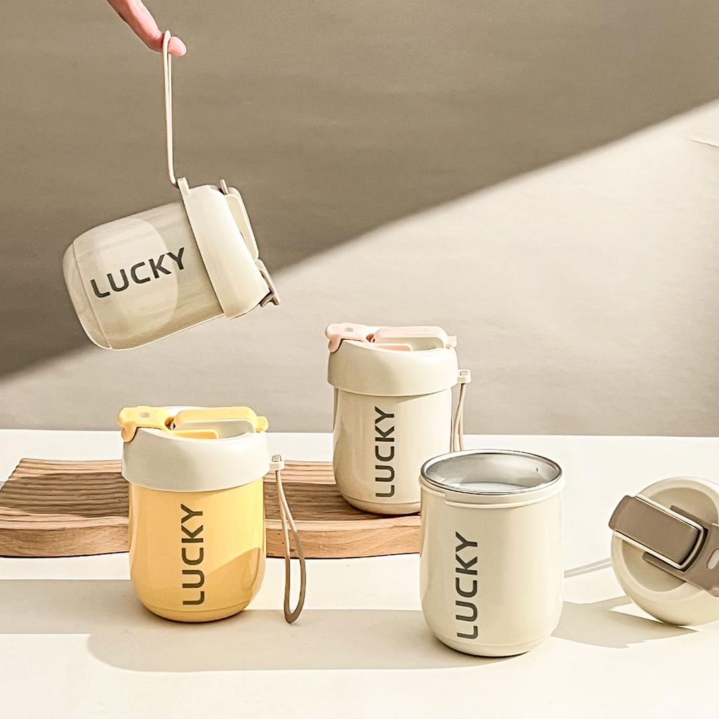 316 Stainless Steel Water Cup With Straw Detachable Double Wall Insulated Milk Coffee Mug Sealed Drinking Cup For Kids