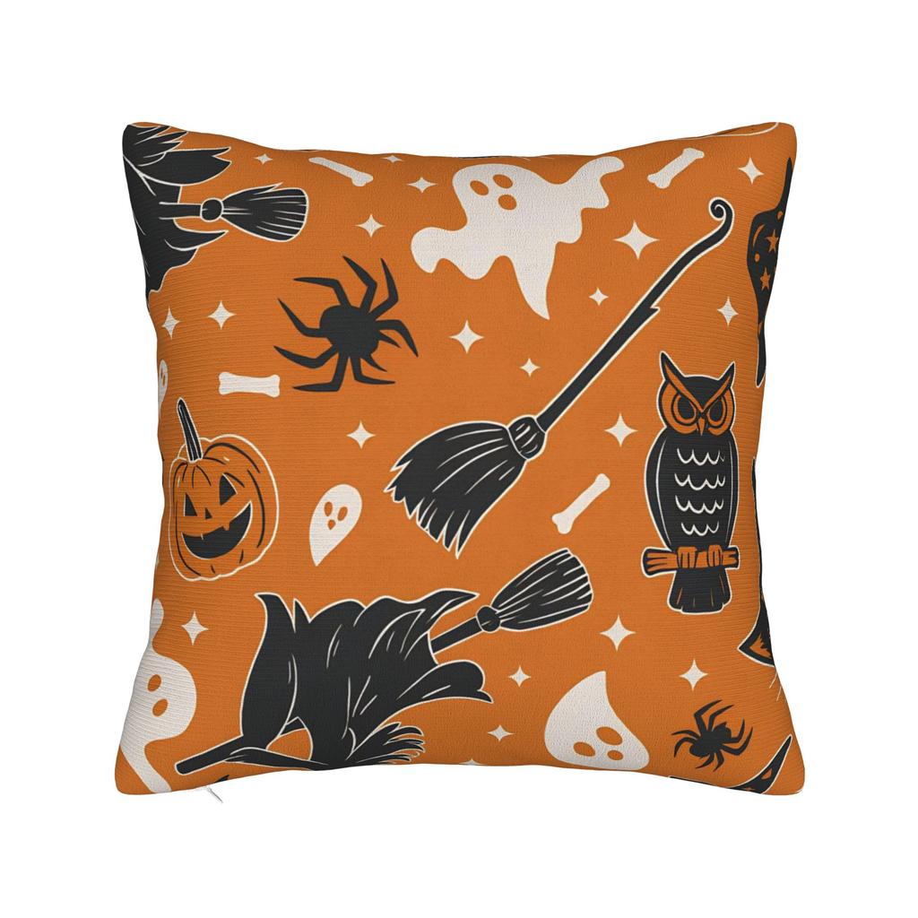 Kawaii Pumpkin Face Halloween Square Pillow Cases Cushion Cover Awesome Decorative Throw Pillow Case Cover for Home 45*45cm