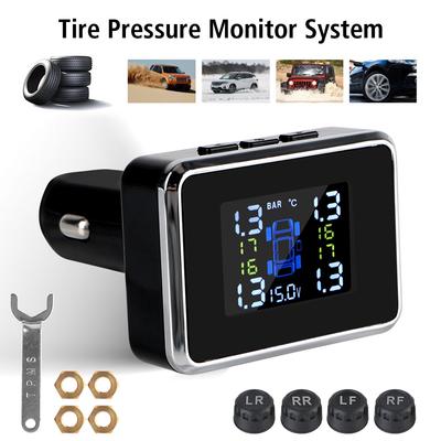 Прикуриватель Автомобильные аксессуары Автомобильные TPMS USB Цифровые TPMS Система сигнализации давления в шинах Беспроводные универсальные датчики TPMS Автоматическая охранная сигнализация