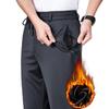 Большой размер 10XL Зимние брюки Мужские на флисовой подкладке Эластичная талия Эластичные брюки Мужские Толстые Теплые Прямые Деловые Рабочие Плюс Большой