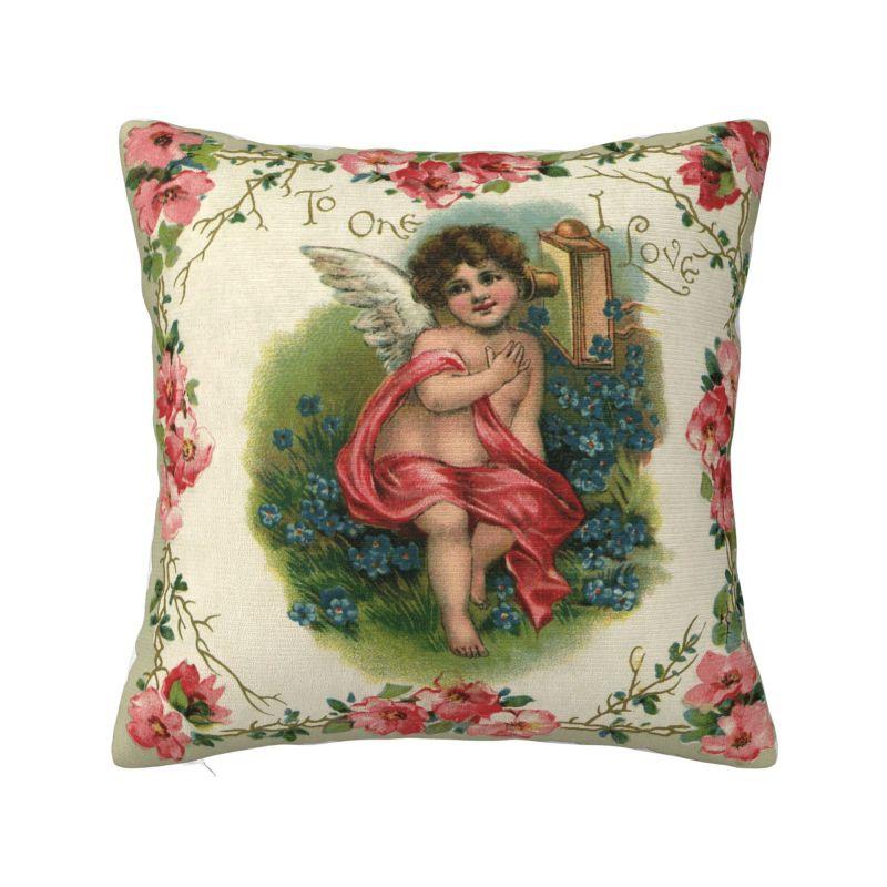 Fashion Vintage Rose Victorian Angel Cushion Covers xcm Polyester Throw Pillow Case for Sofa Square Pillowcase Decoration