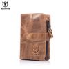 Leather Wallet Men's Fashion Two-fold Card Holder Wallet RFID Blocking Men Wallet Men Coin Purse Yellow Brown 01