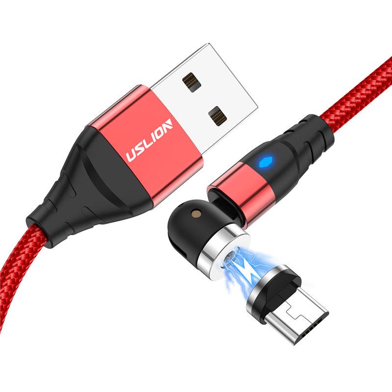 USLION 1M Магнитный кабель Micro USB для быстрой зарядки Кабель USB Type C Магнитный адаптер для зарядного устройства Кабель для передачи данных