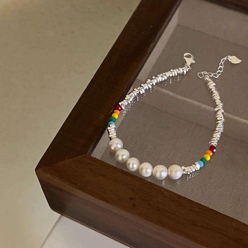 Красочный браслет из жемчуга со смайликом для женщин - Корейская ретро-личность, Универсальный браслет с бусинами