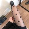 Винтажные черные колготки в горошек до бедра для женщин