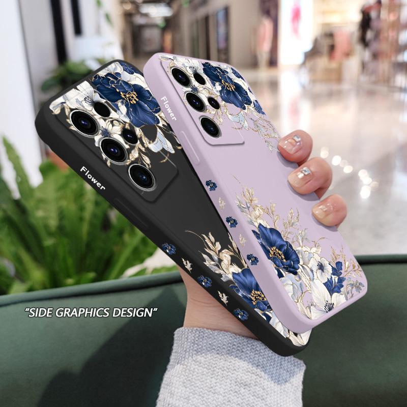 Стильный чехол с пионами для Samsung Galaxy S25 S24 S23 S22 S21 S20 S10 S10E Ultra Plus FE Note 20 Ultra Plus