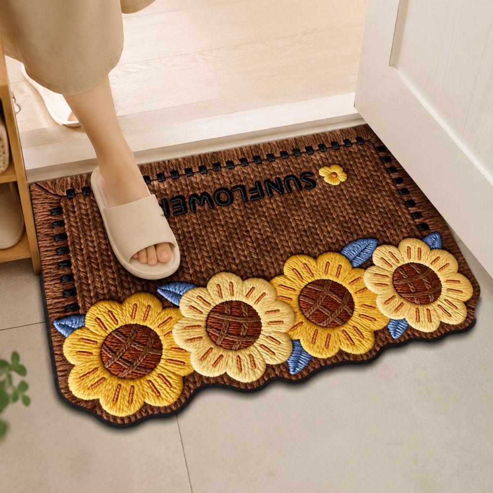 Roses/Sunflowers Bathroom Carpet Soft Bedroom Door Small Rug Durable Entrance Carpet Table Bedside