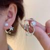 Корейские серьги-цветы с жемчугом: Стильные, Модные, Двусторонние, Легкие Роскошные Гвоздики для Женщин.