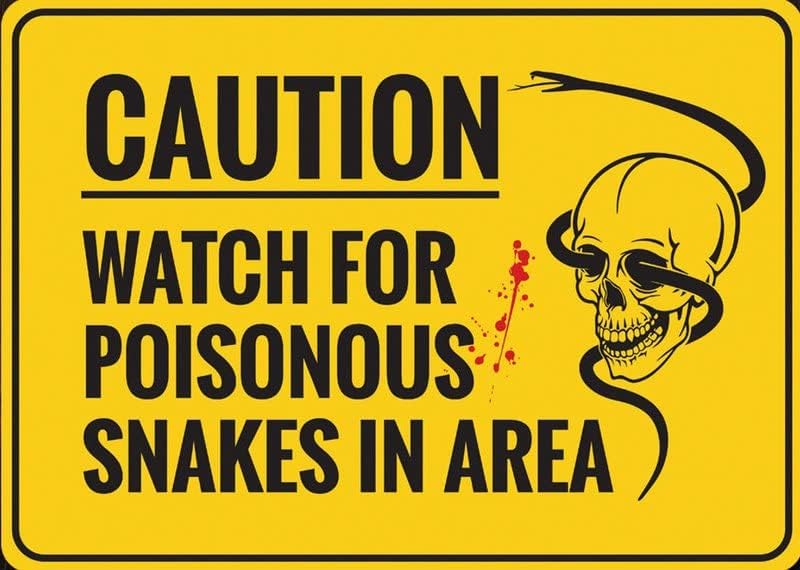 Poisonous Snake Sign Watch For Snake Gift Decor Halloween Decor Gift Metal Sign Quality Aluminu