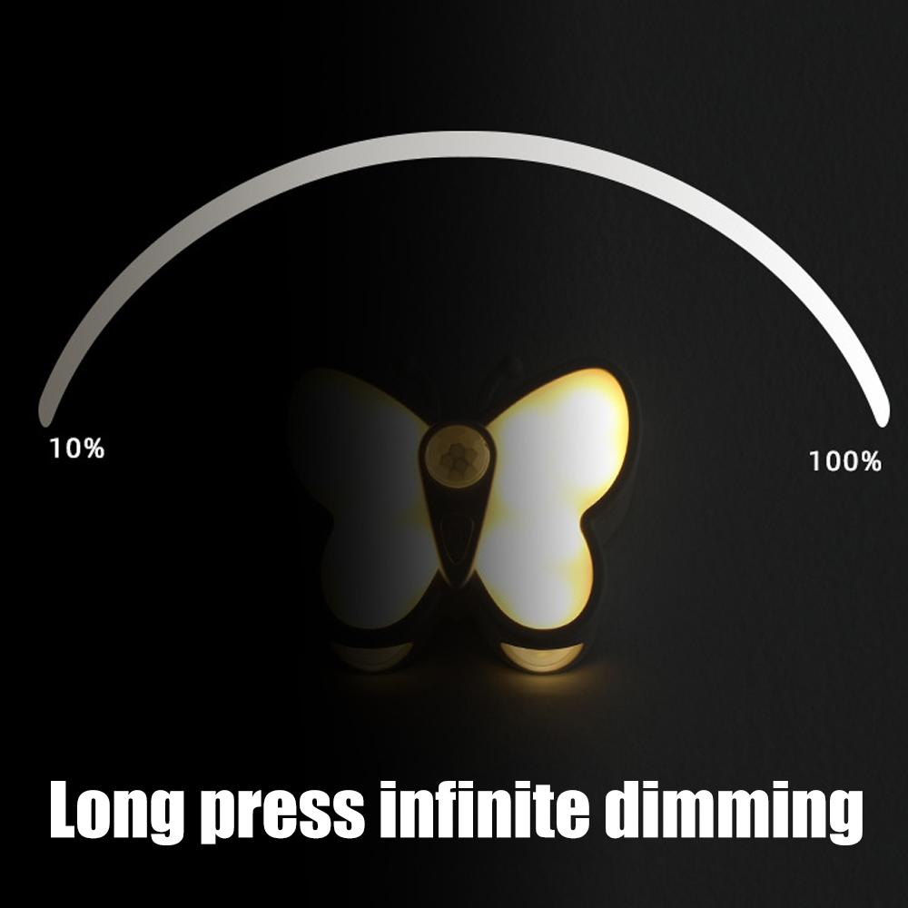 Беспроводной датчик ночник перезаряжаемый магнитный присоска спальня лампа 3-режимный диммируемый бабочка свет для прохода крыльцо прихожая
