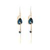 TikTok Live Temperament Peacock Phoenix Earrings - Blue Red Crystal Long Tassel