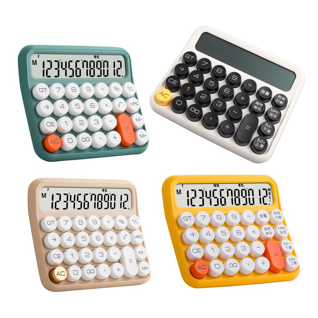 12 Digit Calculator Large LCD Display Big Button Standard Mechanical Switch Calculator for Office Sc