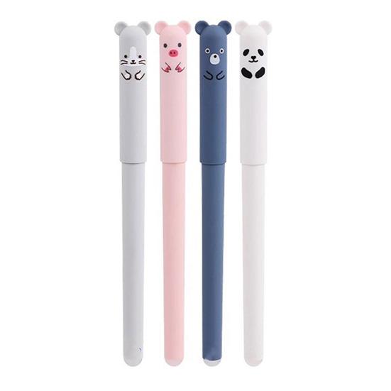 Erasable Gel Pens Fine Point 0.5mm Cartoon Design Rollerball Gel Ink Pens for Adult Kids Writing Calligraphy Note Taking