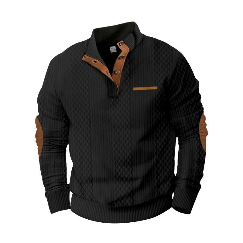 Men S Casual Stand Collar Long Sleeve Pullover Sweatshirt