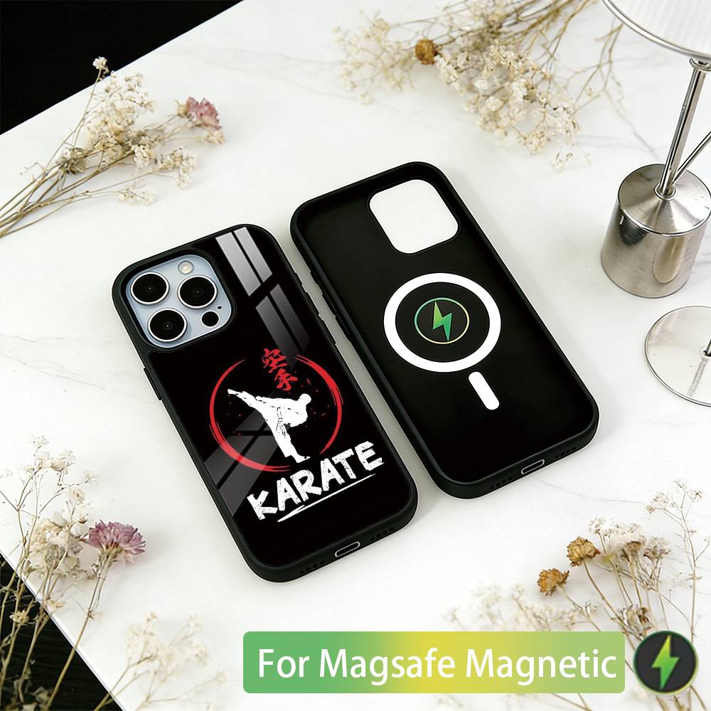 Karate Phone Case For iPhone17,16,15,14,13,12,11 Plus,Pro Magnetic with Magsafe Wireless Charging