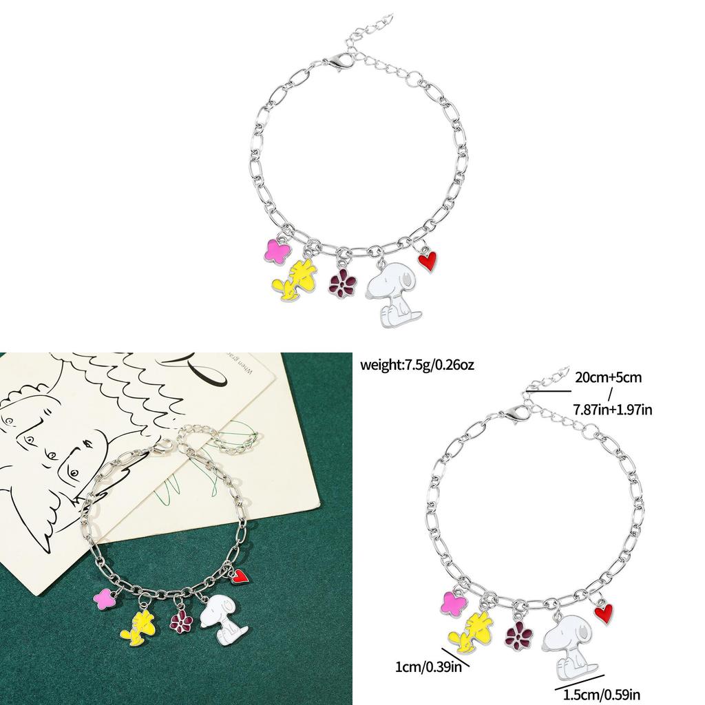 Snoopy Hand Chain Cartoon Jewelry With Zinc Alloy Pendant For Gift Sale Events