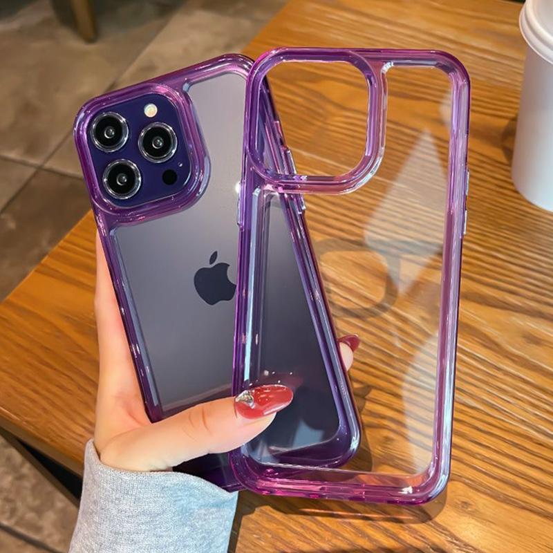 Прозрачный противоударный жесткий акриловый чехол для IPhone 14 13 12 11 Pro XS Max X XR 14 Plus, мягкий силиконовый бампер, прозрачный роскошный чехол