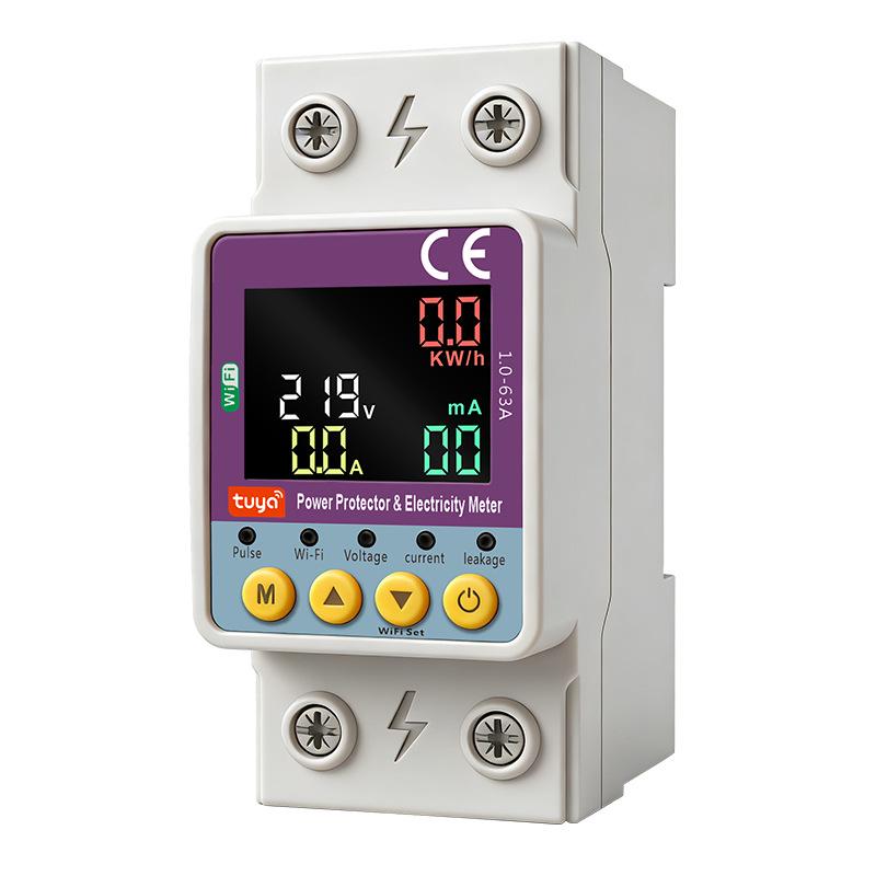Graffiti Wi-Fi Circuit Breaker Meter: Auto Reclose, Voltage/Current Protection, 63A