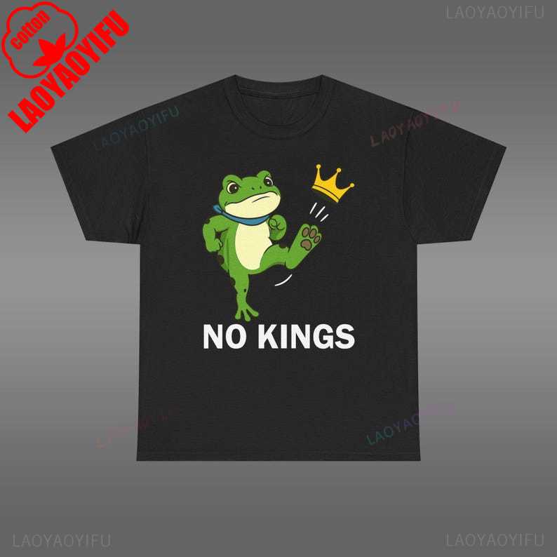 No Kings Shirt Men Women Portland Frog Protest TShirt High Quality Cotton Cartoons Fashion Printed Tshirt Tops Allmatch