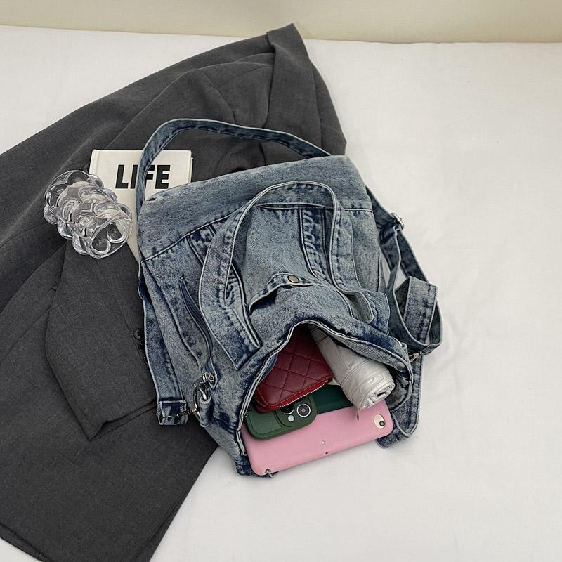 Сумка-тоут из денима, женская сумка на плечо, винтажная сумка