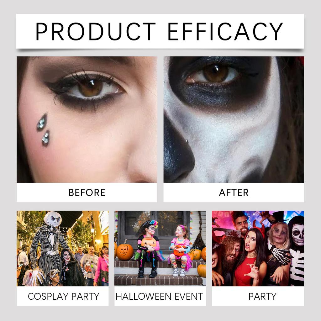 7 наборов черно-бело-красной краски для лица, 3 цвета, набор для макияжа клоуна с губкой и кисточкой, краска для лица и тела для косплея на Хэллоуин, специальный эффект макияжа