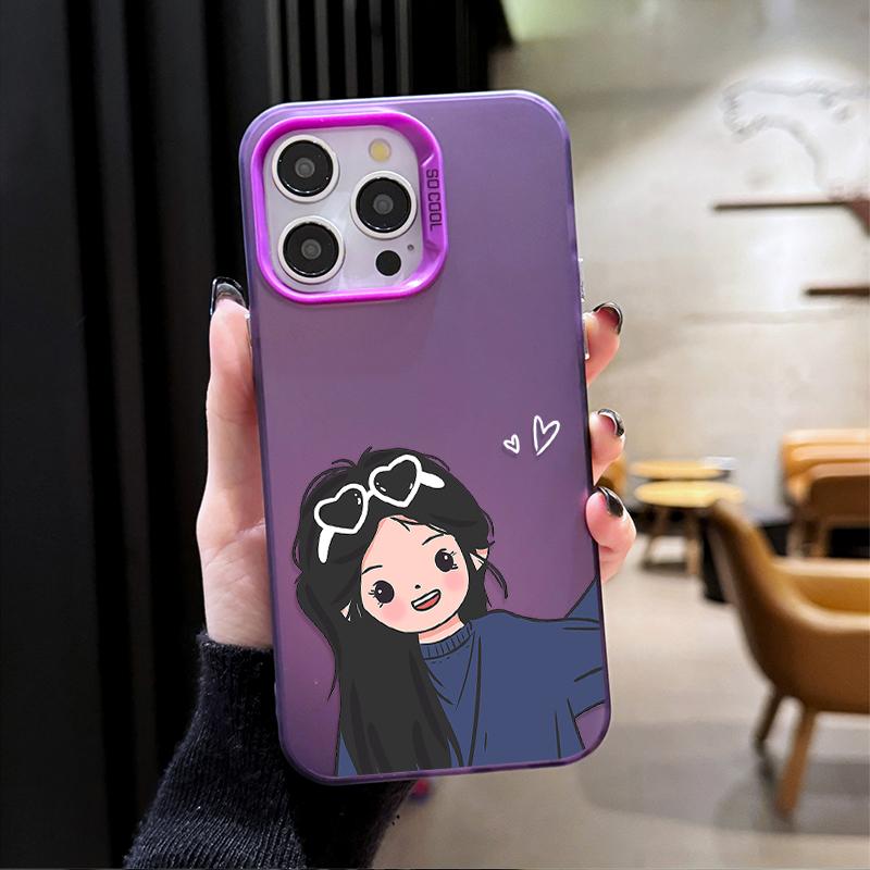 Милая пара Чехол для телефона с парой Для iPhone 17 Air 16e 15 14 13 12 11 Pro Max Plus Mini SE Противоударный Матовый Задняя крышка
