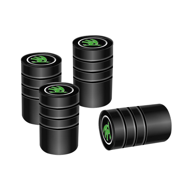 4Pcs Metal Car Wheel Tire Valve Caps Stem Case Covers Accessories For Skoda Kodiaq Octavia Enyaq iV Scala Superb Karoq Vision RS MN7