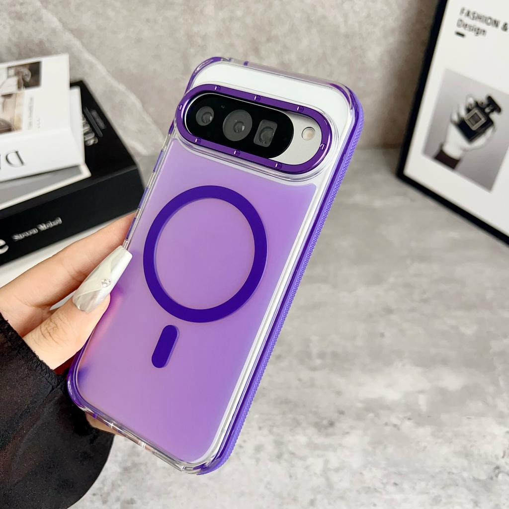 Сверхпрочный противоударный и противоскользящий чехол для Google Pixel 9 10 Pro XL, магнитная крышка, нанопокрытие, защита от окисления и градиентный цвет