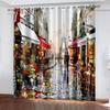 Beautiful Scenery 3D Printing Curtains Circular Flower Type Bedroom Living Room Shading Metal Eyelet Curtains